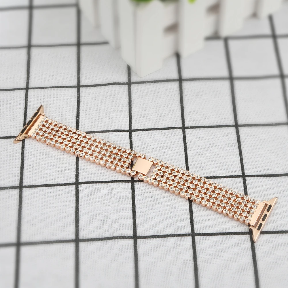 Роскошный Алмазный ремешок для Apple Watch band 44 мм 40 стильный браслет наручных часов