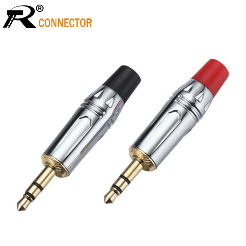 

100pcs 3.5MM 3Pole Jack DIY Earphone Prepairing Wire Connector Silver Chromium-plated Stereo Jack Microphone plug with Tail Plug