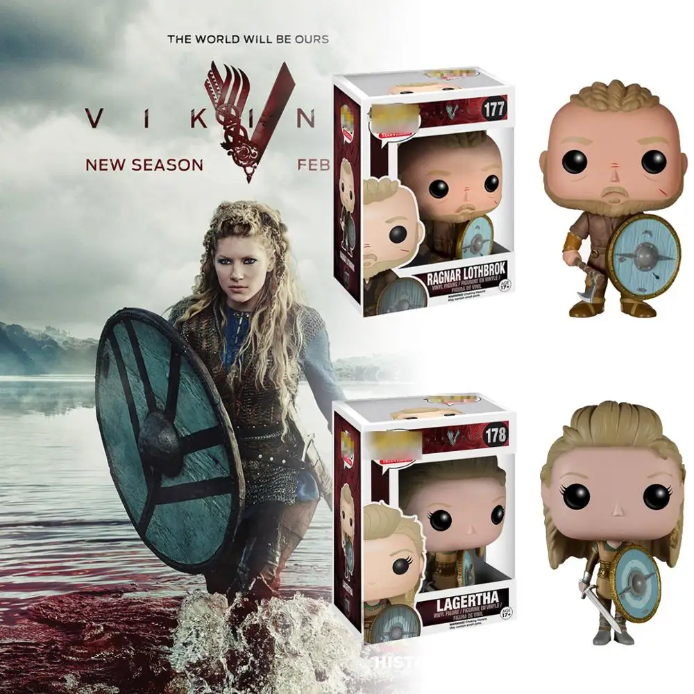 Фигурка героя FUNKO POP Vikings Ragnar Lothbrok и Lagertha модель Funco 177 178 # коллекционные фигурки