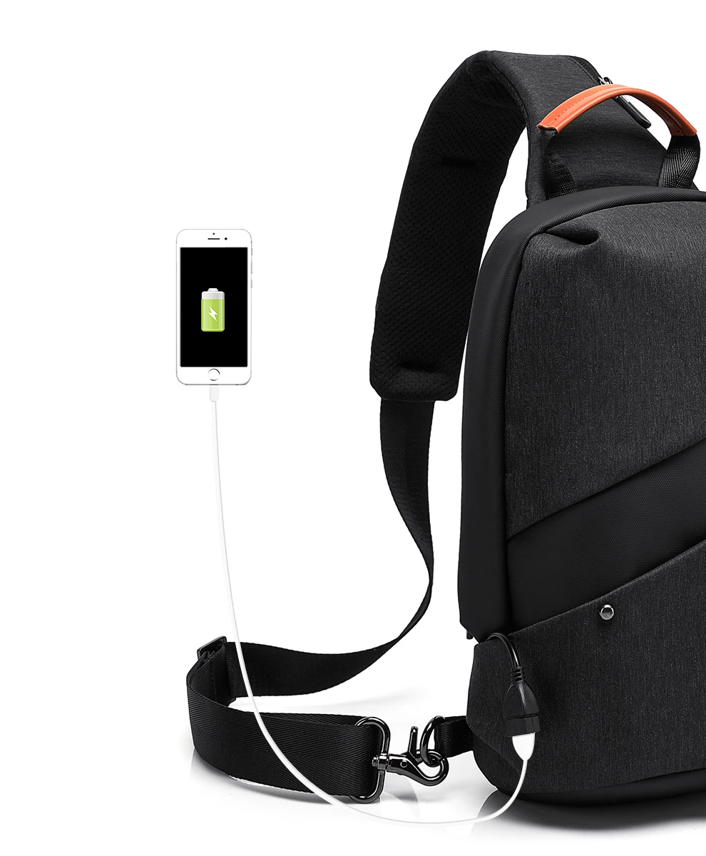 Tangcool, модная мужская сумка-мессенджер, мужская сумка с зарядкой через USB, дизайнерская мужская нагрудная сумка, сумка с защитой от кражи, сумки через плечо для подростков