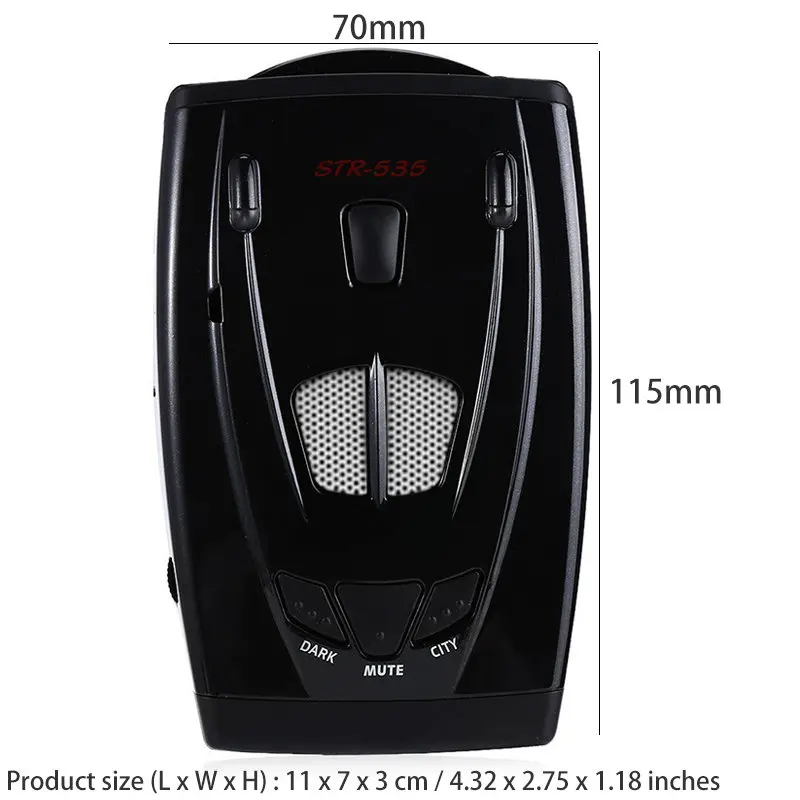 Автомобильный антирадар детектор STR535 Лазерный Радар со светодиодным