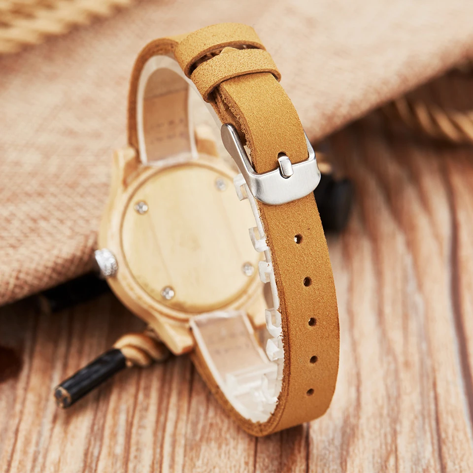 

Fashion Simple Women Wood Watch Small Leather Ladies Bracelet Watches Women Wooden Wrist Watches Girls Clock relogio masculino
