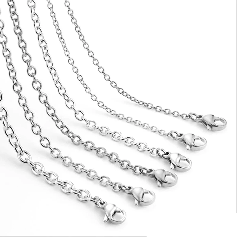 5 м/лот цепочка из нержавеющей стали с О образным ремешком застежкой лобстером