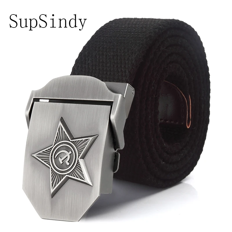 SupSindy для мужчин и женщин Высокое качество 3D пять лучей Звезда Военный пояс старый CCCP армейский пояс патриотические отсталые солдатики брезентовые джинсовые ремни