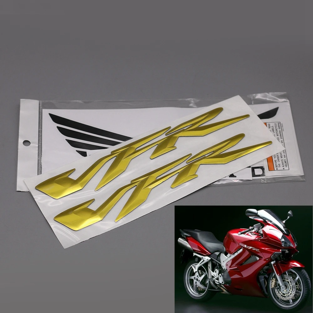 

Red / Chrome / Gold Motorcycle 3D VFR Logo Decals Sticker For Honda VFR400 VFR800 X/F VFR1200 Accessory With Free Tank Stickers