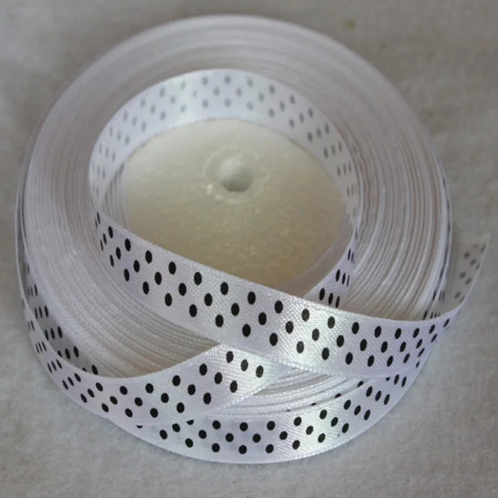 15 ярдов/партия атласная лента с принтом в горошек 3/8 10 мм|satin ribbon|printed satin ribbonribbon ribbon