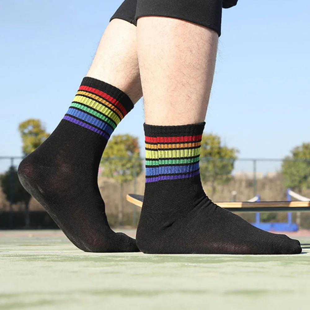 1 пара носков средней длины из хлопка унисекс повседневные модные спортивные