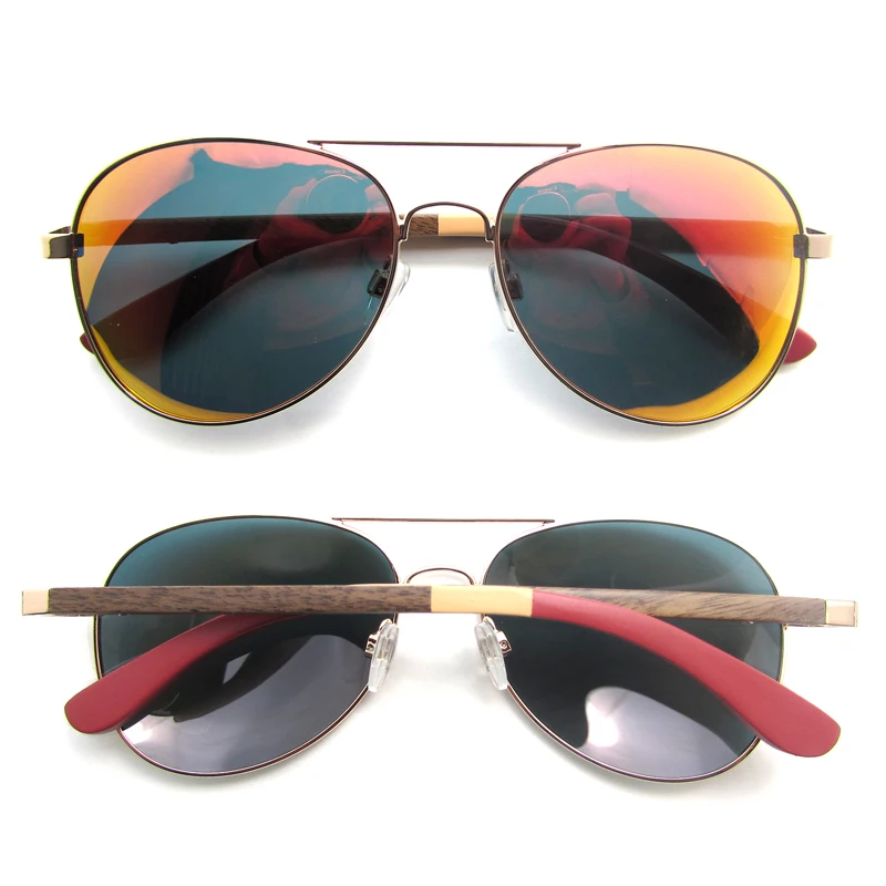 Деревянные поляризационные солнцезащитные очки мужские авиа вождения