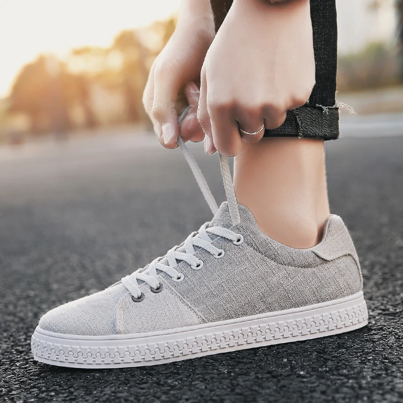 New Arrival Spring Summer Comfortable Flax Casual Shoes Men's Canvas For Male Lace-Up Brand Fashion Flats Loafers nx5 | Обувь