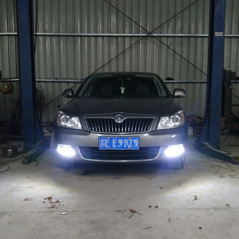 2 шт белый 6000k высокая мощность H11 H8 Автомобильный светодиодный фонарь противотуманная фара дальнего света лампа без ошибок для Skoda Octavia 2010 2011 2012 2013
