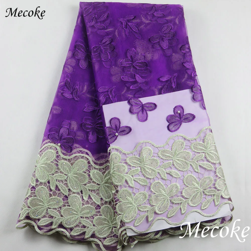 African Wedding cord Lace Fabric Latest Embroidered Nigerian Mesh Tulle French With Rhinestones High Quality lace | Дом и сад
