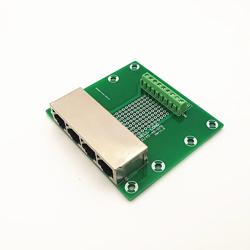 RJ45 8P8C правый угол Jack4-Way шины коммутационная плата, клеммный блок, разъем