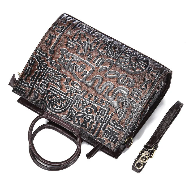 Женская винтажная сумка из натуральной кожи с карманами|genuine leather shoulder bag|leather