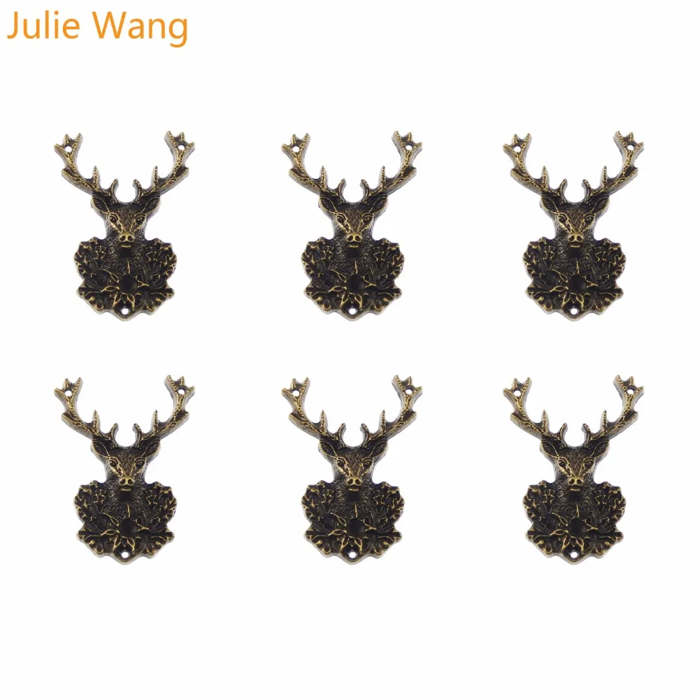 Julie Wang 3 шт./лот античная бронза цинковый сплав Лось Подвески Винтажные Ювелирные
