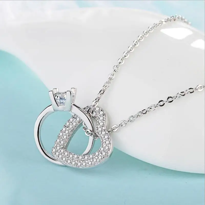 Everoyal модное серебристое 925 женское двойное ювелирное украшение на шею Женская