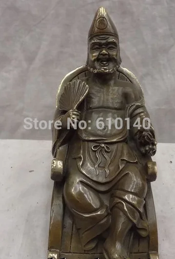 SCY 8 &quotКитайская бронза буддизм Arhat Chai Gong JiGong Monk Gourd статуя фаната Будды | Дом и сад
