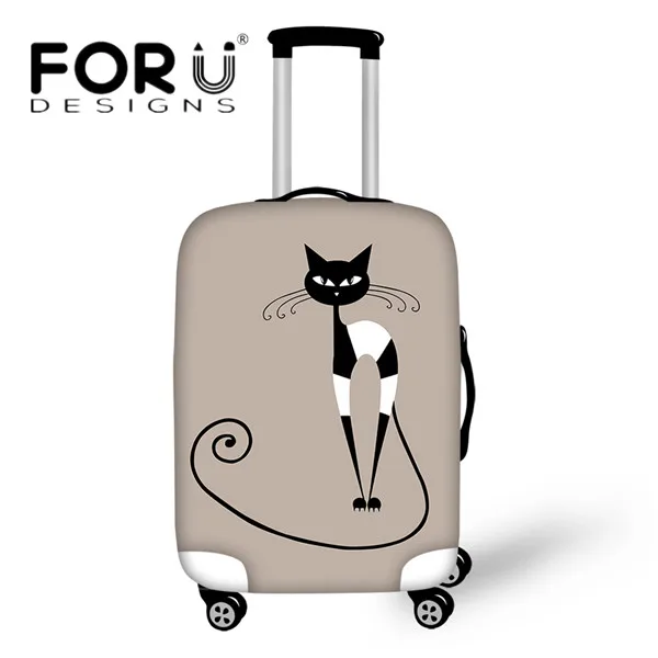 CC1886 FORUDESIGNS/милый кот контур шаблон багаж защитный чехол спандекс водонепроницаемый дождевик для 18-30 дюймов чемодан - Цвет: CC1886