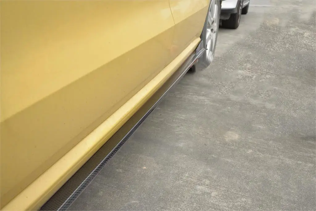 Углеродное волокно авто боковые юбки фартук губы для Volkswagen VW POLO Стандартный хэтчбек 4 двери только 14-16 Non GTI R