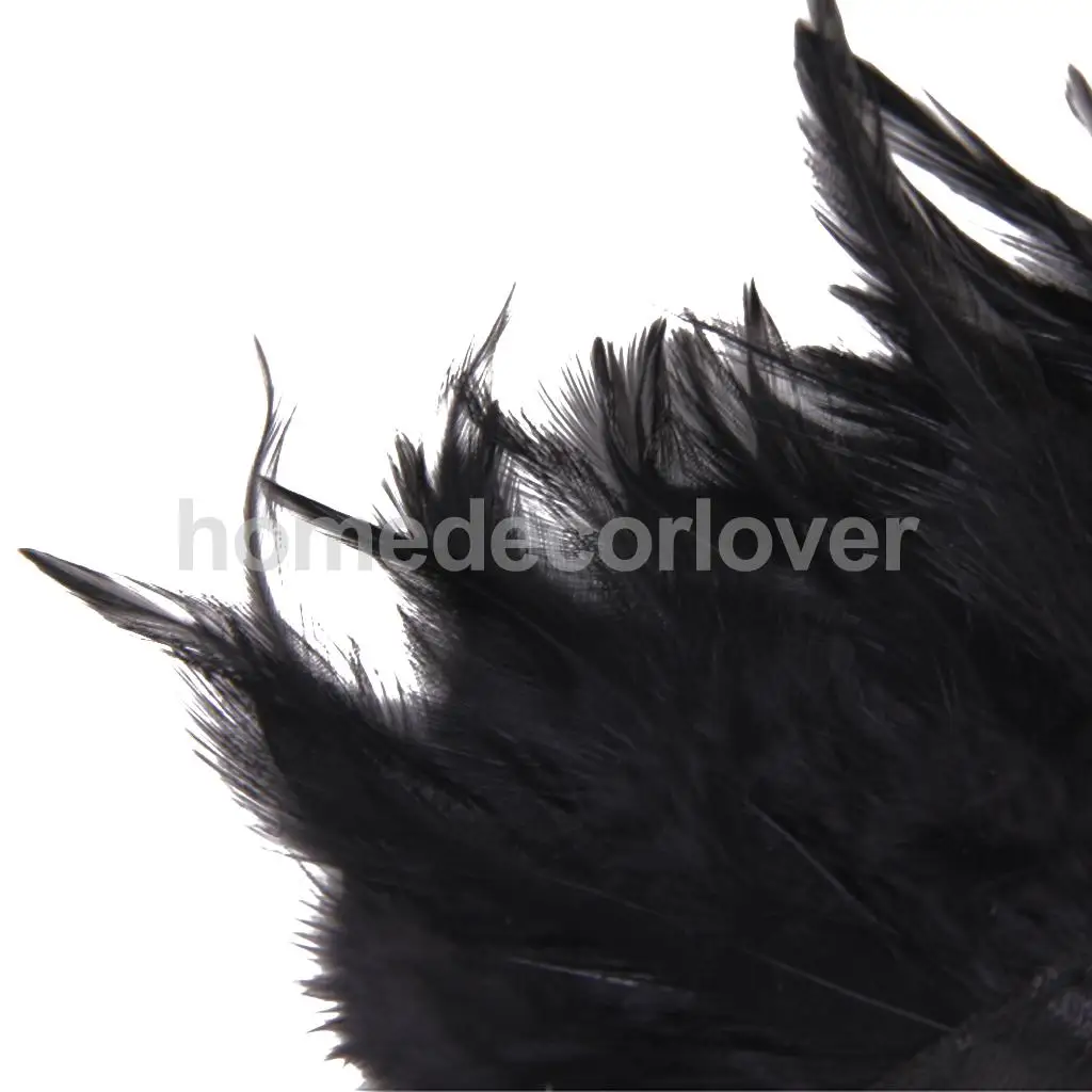 Черные бахрома из перьев петуха ручной работы 33 дюйма для шитья|feather fringe|feather fringe