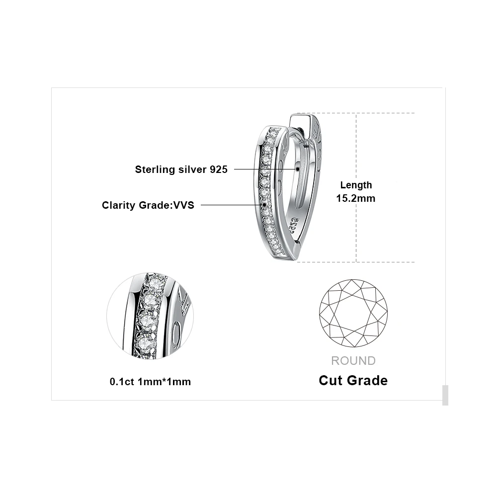 JewelryPalace люблю тебя набор канала круглый, кубический цирконий серьги обруча сердца 925 пробы серебро sweet Love Вы шрифт женские