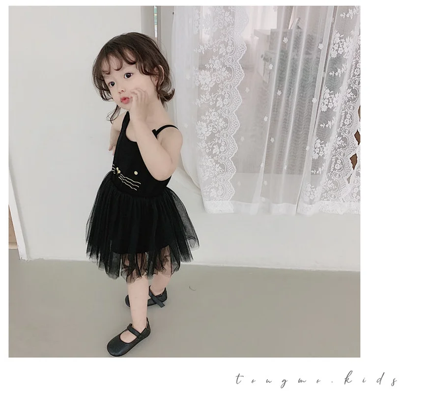 2019 Girls dress summer hot sale sweet Korean Edition sleeveless kids Newborn black party princess 1-5 years | Детская одежда и