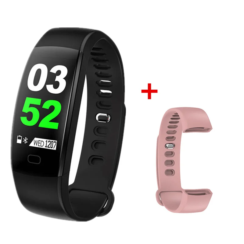 add pink belt LUOKA F64 умный Браслет фитнес-трекер Браслет кровяное давление монитор сердечного ритма с шагомером браслет для Android IOS - Цвет: add pink belt