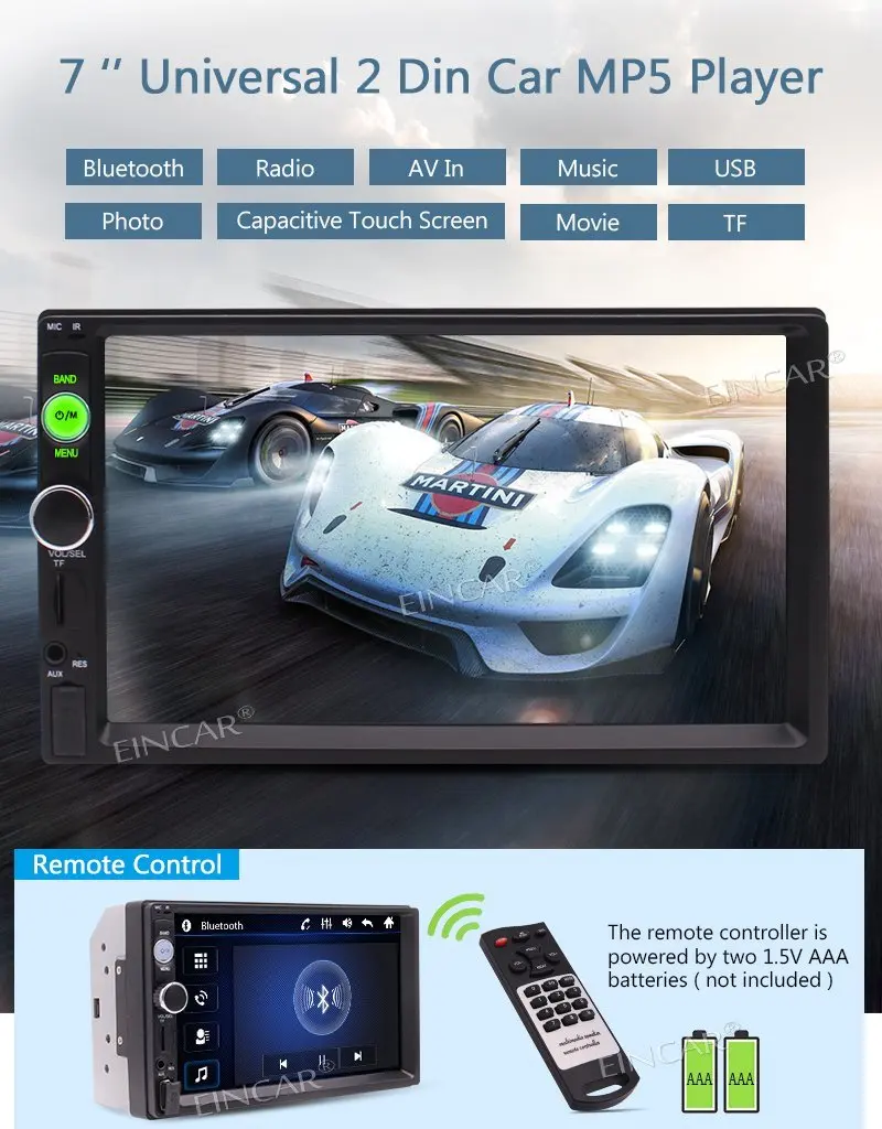 Автомобильный стерео Bluetooth In Dash 2 Din аудиоприемник MP5 плеер/USB/SD карта/AUX/FM радио