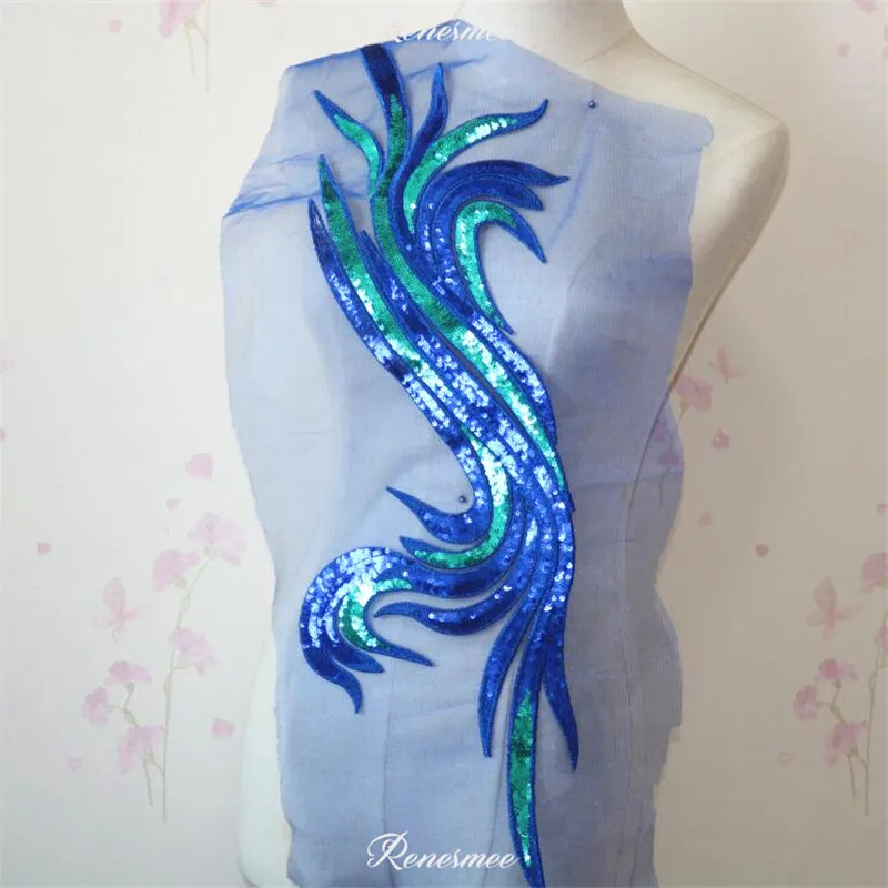 1 пара большие блестки золотой сапфир Кружевная аппликация сделай сам ткань для