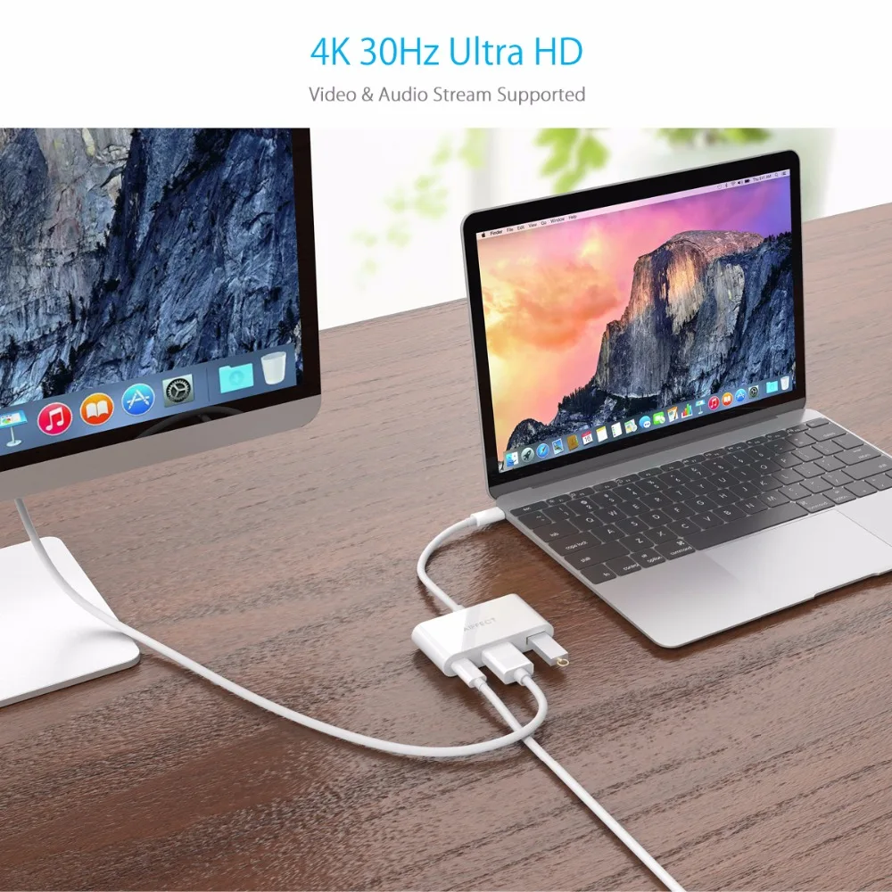 AIFFECT Type C USB 3 1 к HUB HDMI Женский адаптер зарядного устройства поддержка 4K для Apple Macbook