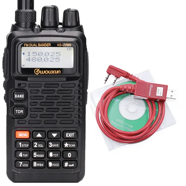add program cable WOUXUN KG-UV899 двухдиапазонный двухсторонний радиоприемник с аккумулятором 1700 мАч, fm-приемопередатчик, рация UHF VHF, радиоприемник - Цвет: add program cable