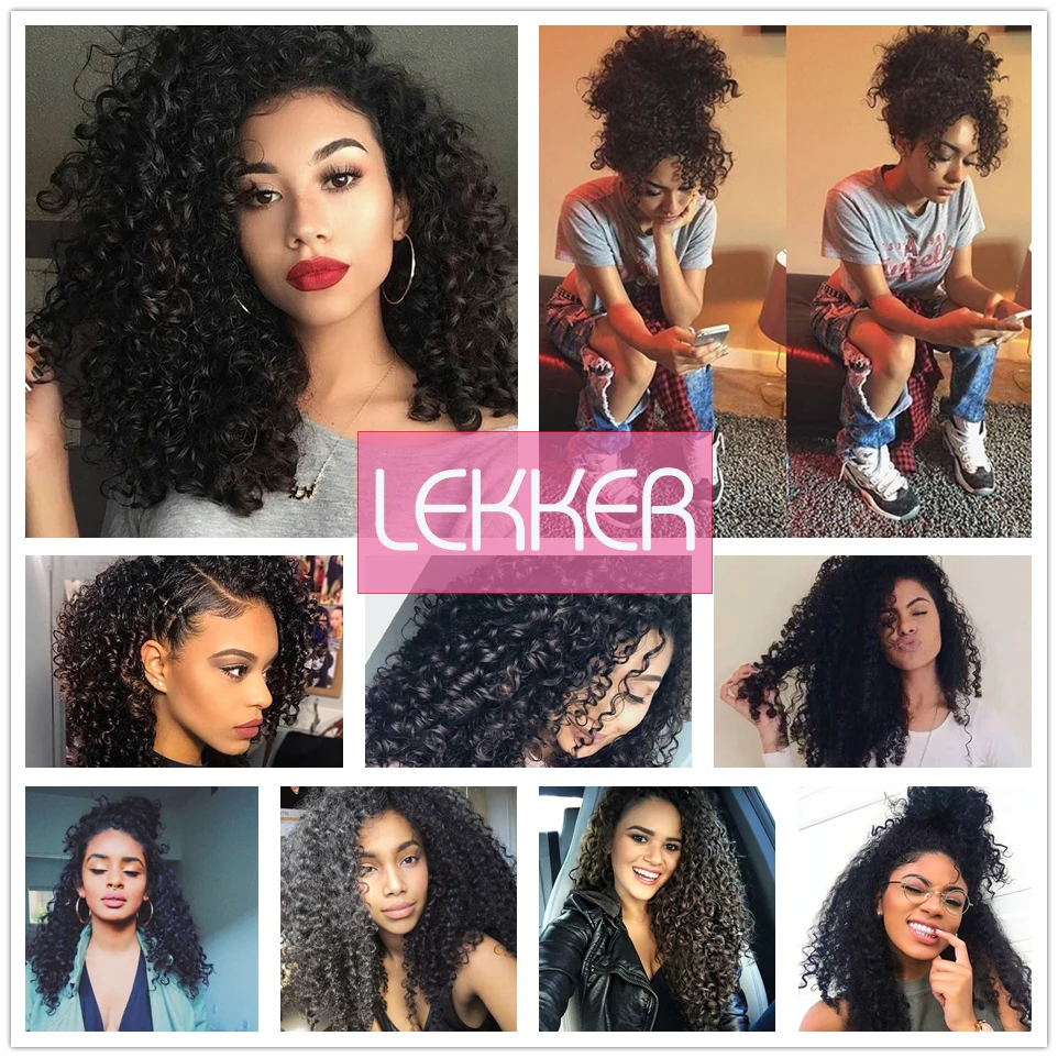 Lekker Волосы Кудрявые кудрявые индийские человеческие волосы пучки