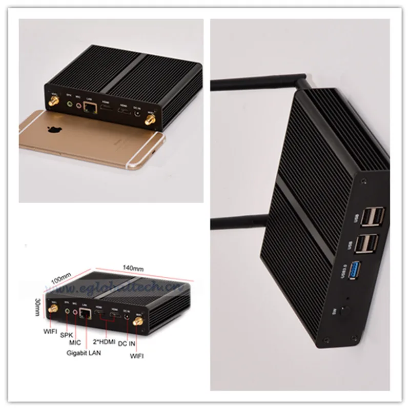 Безвентиляторный блок Celeron Mini PC Windows Intel SOC Intel N2810 двухъядерный J1900 N2920 4 ядра HTPC 1* Nic+ 2* HDMI+ 300 M Wi-Fi