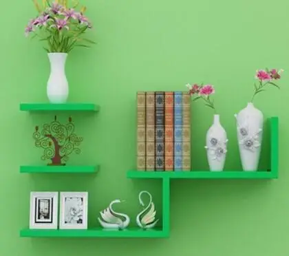 Современная Настенная книжная полка, настенная книжная полка, книжный шкаф, подставка для хранения товаров - Цвет: Зеленый