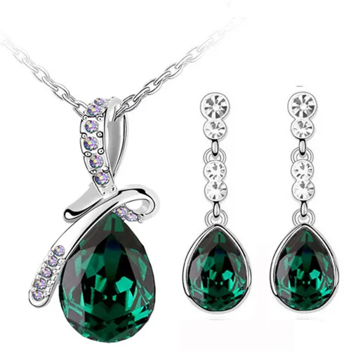 Подвеска с австрийскими кристаллами дропшиппинг ожерелье серьги модные