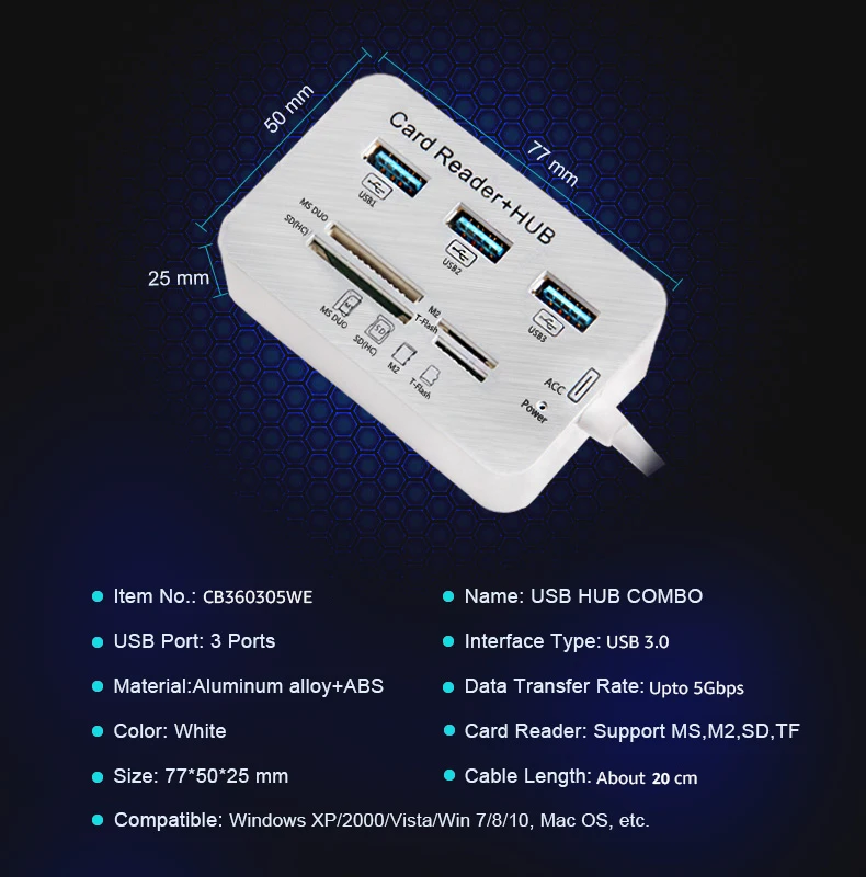 Usb-хаб 3,0 USB разветвитель Micro USB 3,0 концентратор мульти Тип C концентратор кардридер все в одном USB C адаптер для Macbook ноутбука ПК