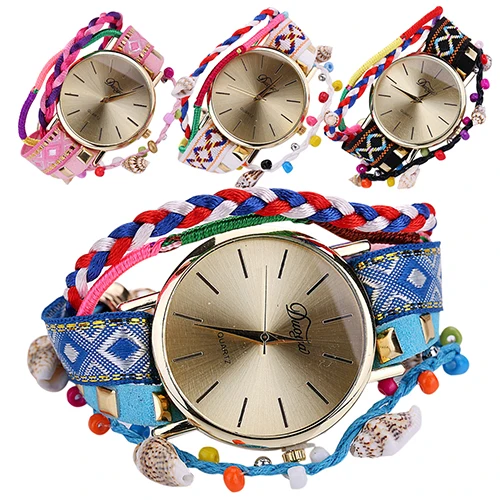 Новинка! Для женщин вязаный Плетеный сплетенный Веревка Группа Кварцевые В виде