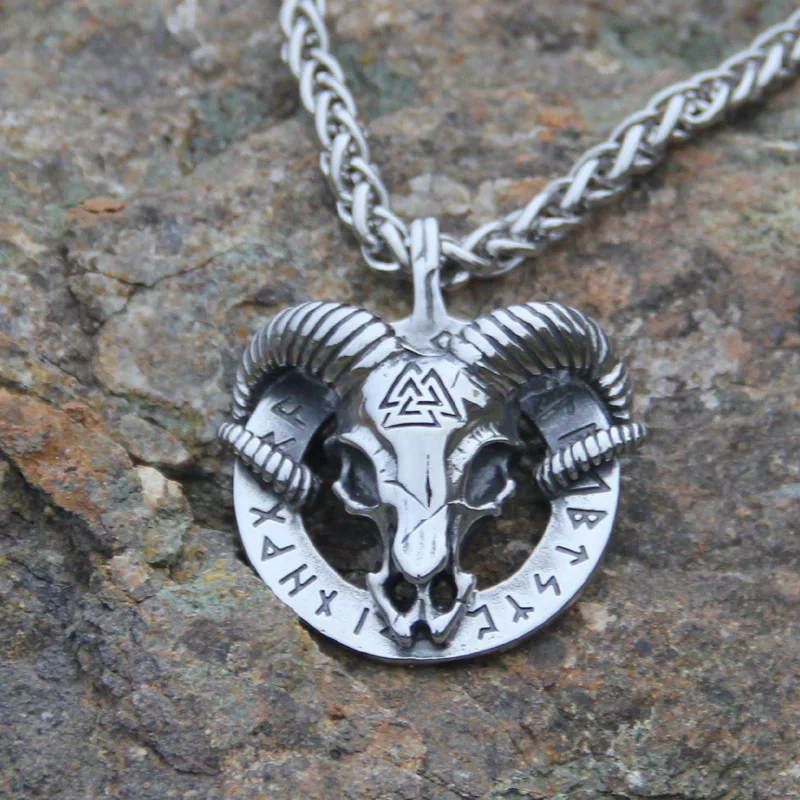 316 нержавеющая сталь скандинавский Викинг амулет Тор Коза кулон Valknut ожерелье
