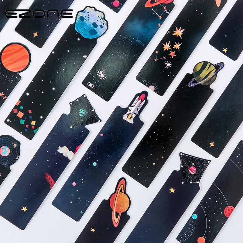 EZONE 30 шт./компл. планета Закладка сообщения карта Creative Galaxy Бумага закладки книжные держатели школьные канцелярские принадлежности Материал героя из мультфильма
