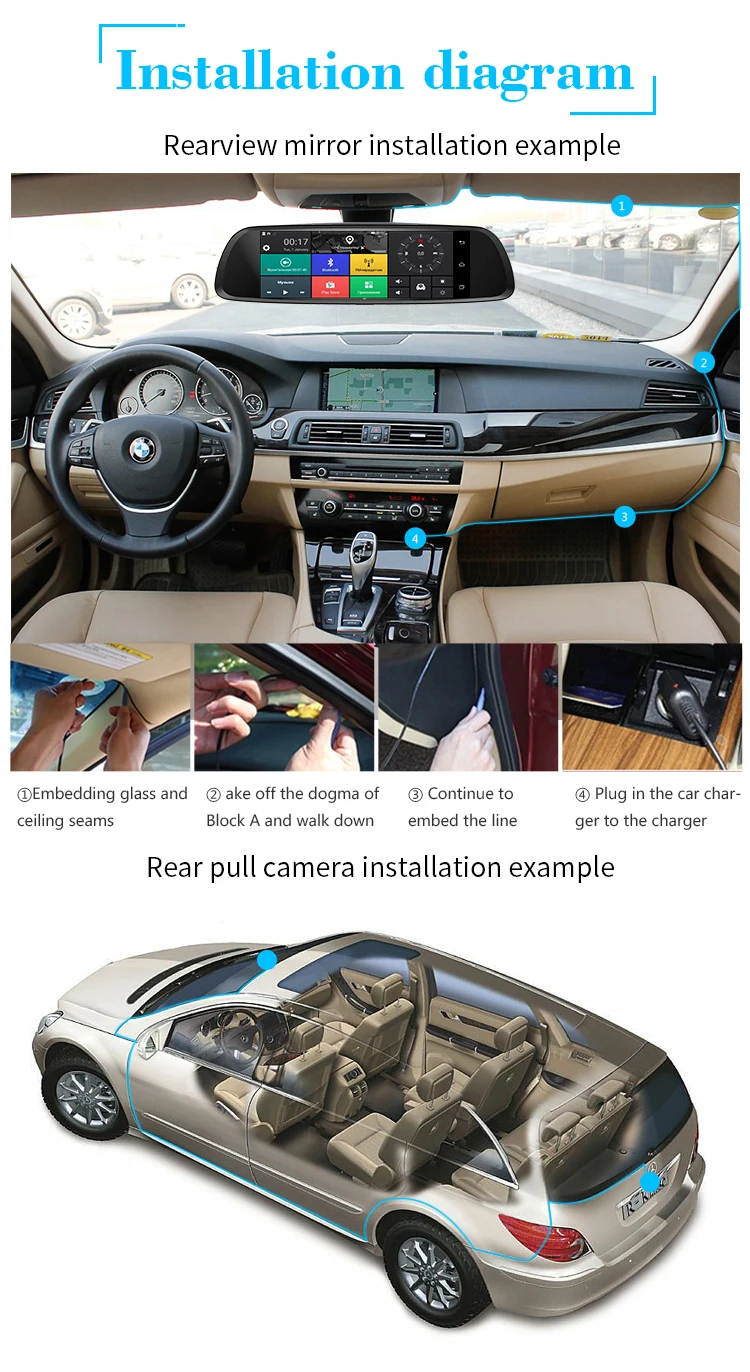 Dash cam ZX847 Автомобильный видеорегистратор зеркало dvr камера заднего вида Автомобильный видеорегистратор зеркальная камера автомобиля Full HD 1080P G-srnsor Автомобильная камера зеркало заднего вида