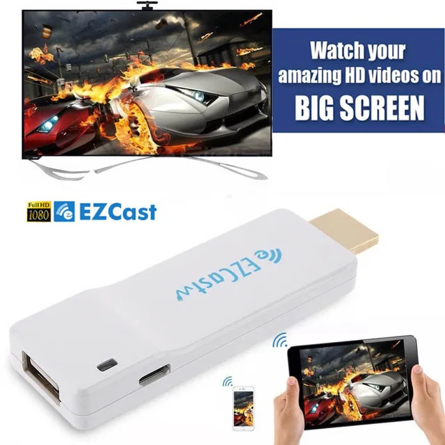 Бренд владелец EZCast провода ОТА ТВ Dongle 1080 P беспроводной дисплей потоковое