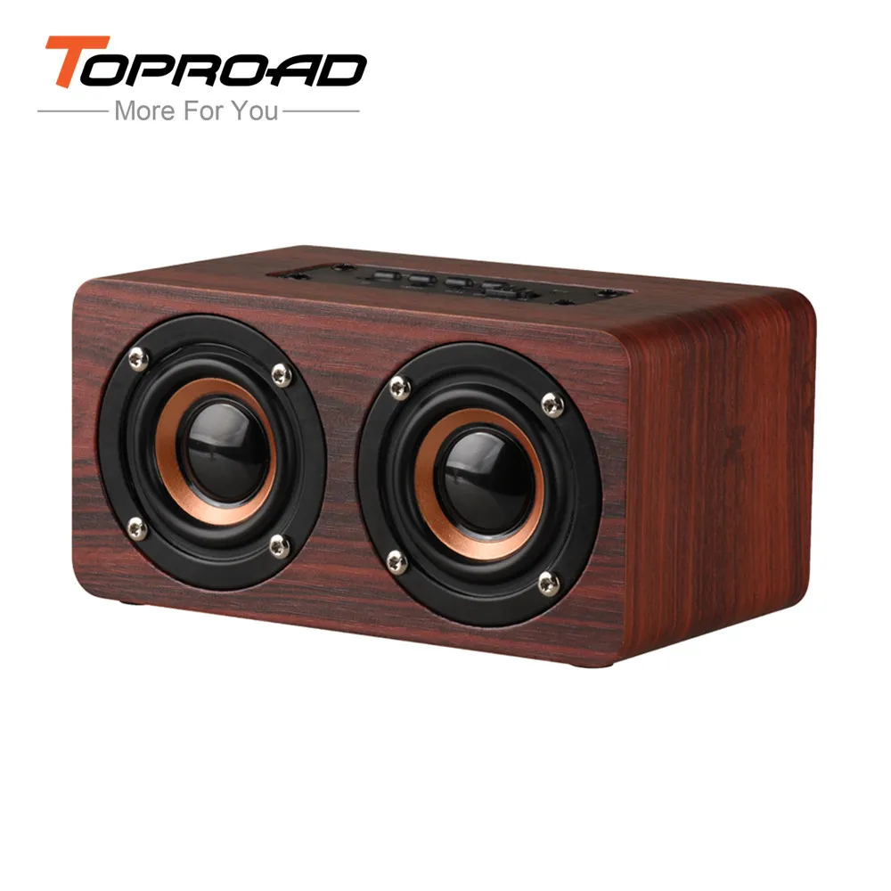 TOPROAD деревянная Беспроводная bluetooth колонка портативная HiFi двойная ударные басы