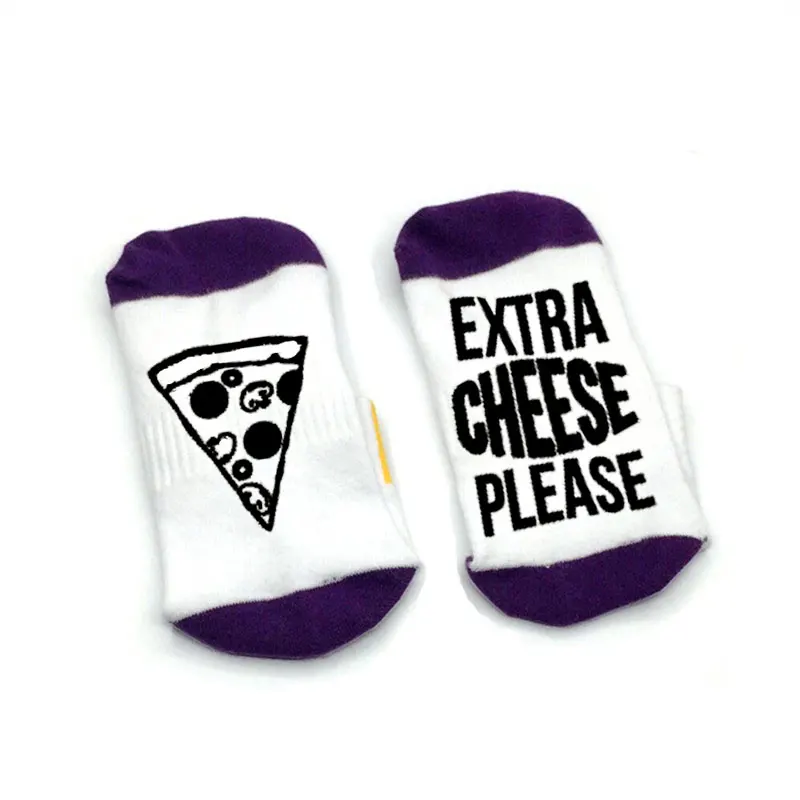 Extra cheese please pizza word on socks lover удобные хлопковые носки унисекс для мужчин и женщин |