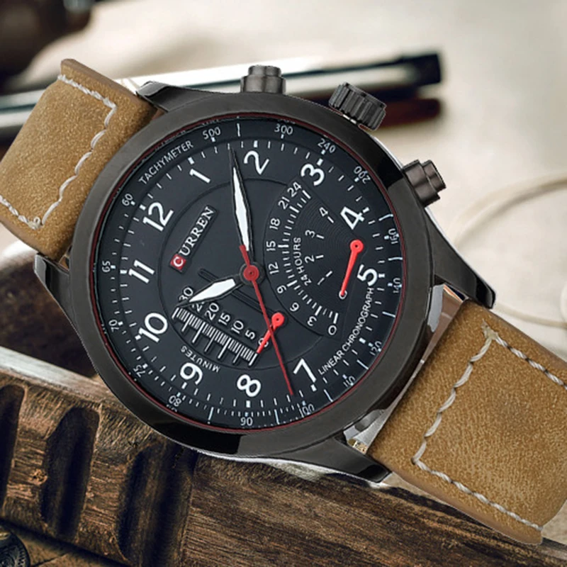 Спортивные кварцевые часы Curren из нержавеющей стали мужские роскошные от