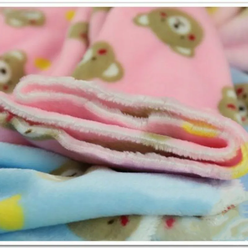 Новое поступление 50*170 см фланелевая одежда с принтом медведя кораллового цвета