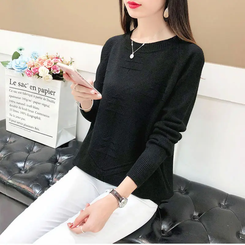 

Thick Warm O Neck Sweater Women 2018 Autumn Winter Jumper Long Sleeve Knitted Sweaters And Pullovers Loose Female Tops LQ479