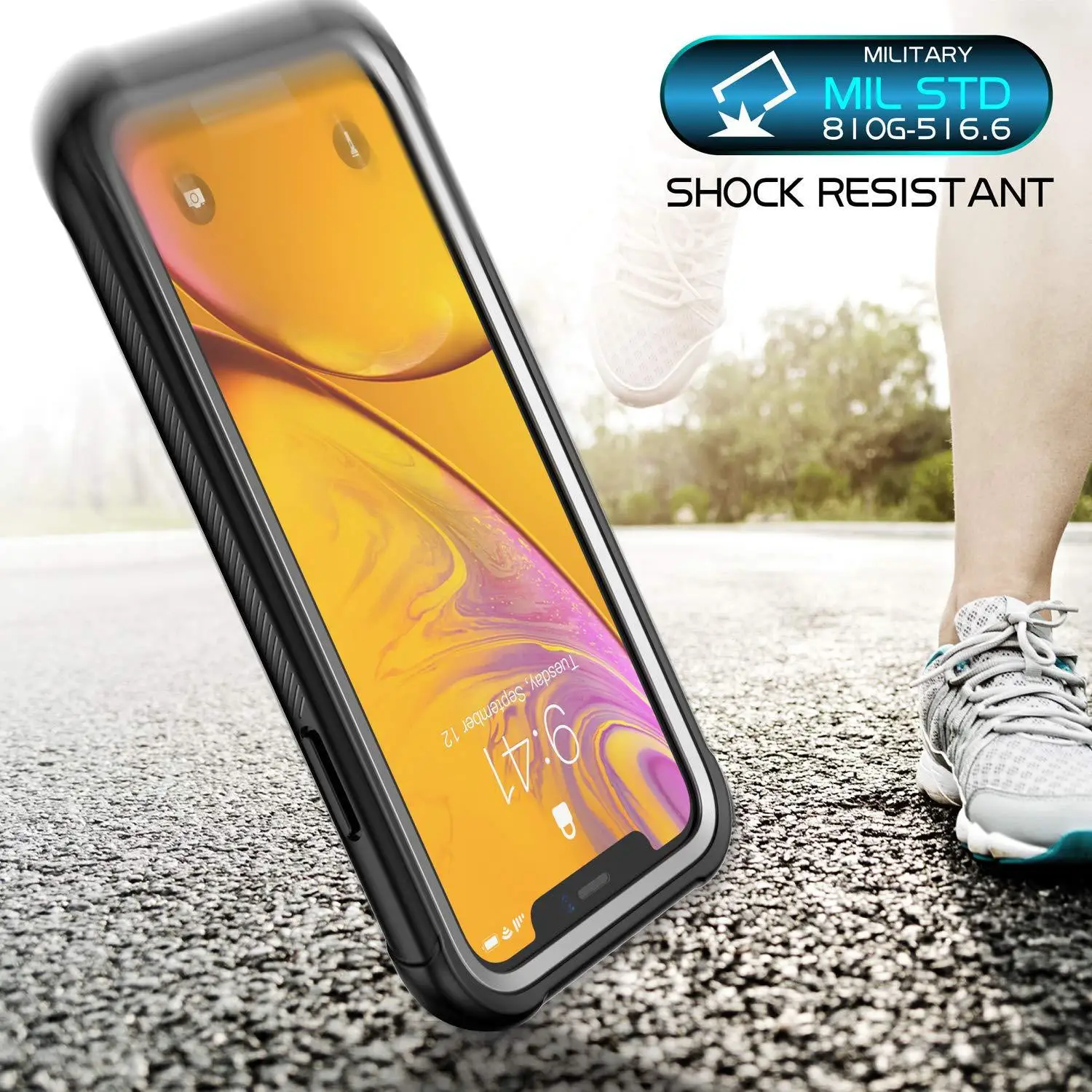 Противоударный Прочный чехол на весь корпус для iPhone XR, пылезащитный чехол s, чехол для iPhone XR 6," со встроенной защитной пленкой для экрана, для улицы
