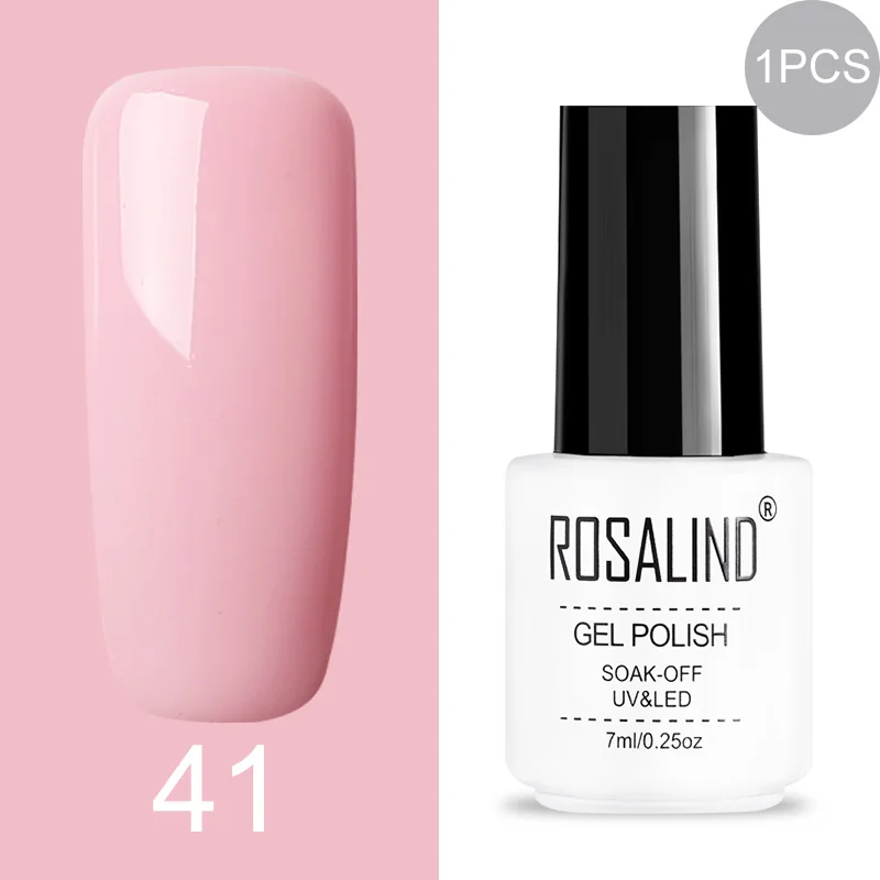 41 ROSALIND Gel Varnish Set For Manicure Hybrid Nail Art Top Coat Primer - Цвет: 41