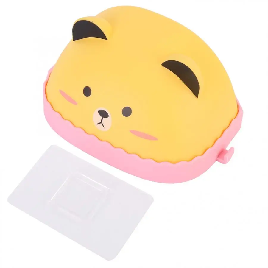 Yellow Bear Нет бурения настенный мультфильм мыло в форме животного блюдо раздаточное устройство Коробка для хранения милый мультфильм кошка собака для детей ванная комната - Цвет: Yellow Bear