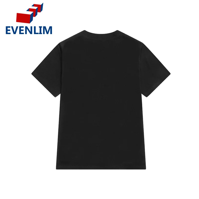 EVENLIM Новый 2018 корейский Ulzzang черный 100% хлопковые футболки с короткими рукавами