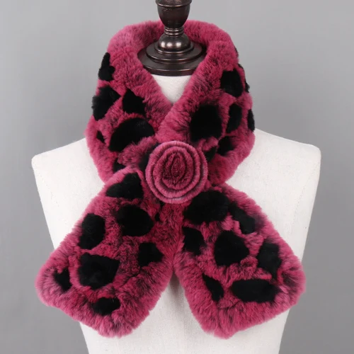 GRAPE AND BLACK Новинка, Женский вязаный Настоящий мех кролика, шарфы, зима, натуральный мех кролика Рекс, Женский вязаный шарф, шаль - Цвет: GRAPE AND BLACK